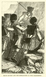 Major Murray och Highlanders i Fort Washington av English School