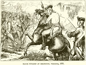 Major Pitcairn i Lexington, Virginia, 1775 av English School