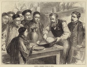 Göra en julpudding i Kina (gravyr) av English School