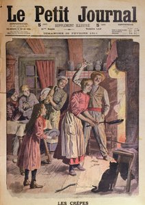 Att göra pannkakor, illustration från Le Petit Journal, 26 februari 1911