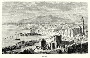Malaga (engraving) av English School