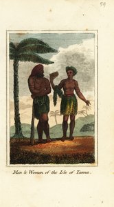 Man och kvinna på Isle of Tanna, Vanuatu av English School