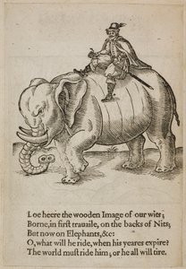 Man rider på en elefant, illustration från 