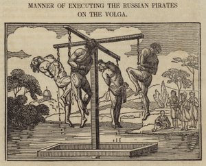 Sätt att avrätta de ryska piraterna på Volga (gravyr) av English School