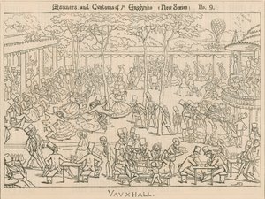 Engelska seder och seder; Vauxhall Gardens, London av English School