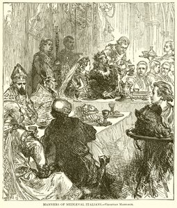 Seder hos medeltida italienare.--venetianskt äktenskap av English School