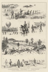 Manövrar av First Army Corps i och runt Wolmer Forest, Hampshire (gravyr) av English School