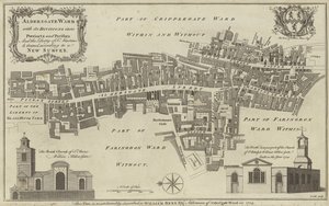 Karta över Aldersgate Ward, City of London