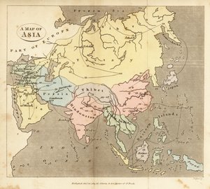 Karta över Asien, tidigt 1800-tal av English School