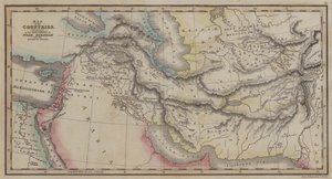 Karta över länder, som nämns i historien om Noah, Abraham och Israels kungar (färgad gravyr) av English School
