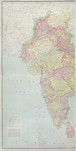 Karta över Indien, publicerad under ledning av överste H.R. Thuillier, R.E., Indiens landmätare, 1877