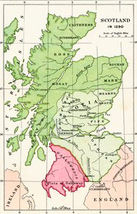 Karta över Skottland 1290, från 
