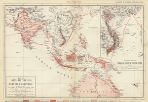 Karta över sydöstra Asien och norra Australien