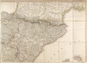 Karta över Spanien som sägs ha använts av hertigen av Wellington av English School