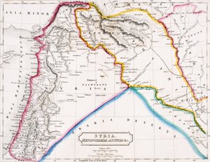 Karta över Syrien, Mesopotamien, Assyrien undc., från 
