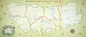 Karta över ön Menorca, ca 1740