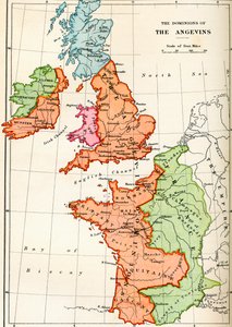 Karta över angevinernas herravälde c.1170, från 