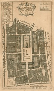 Karta över församlingen St Pauls, Covent Garden, London