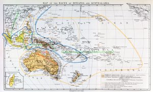 Karta över raserna i Oceanien och Australasien, från 