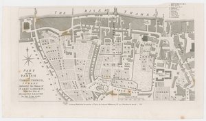 Karta som visar herrgården i Paris Garden av R Wilkinson, 1822