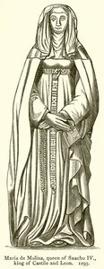 Maria de Molina, drottning av Sancho IV, kung av Kastilien och Leon. 1295 av English School