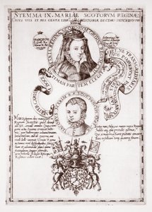 Mary Queen of Scots och hennes son, King James av English School