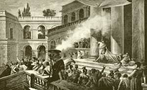 Mark Antony visar folket Caesars lik av English School