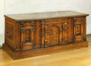 Marquetry Nonsuch kista (trä)