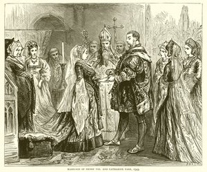 Gift med Henrik VIII och Catharine Parr, 1543 av English School