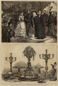 Maria Alexandrovna och hertigen av Edinburgh gifter sig (gravyr) av English School
