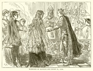 Äktenskap mellan Matilda och Henrik II, 1100 av English School