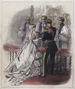 Princess Royals bröllop (färgad gravyr) av English School