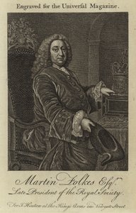 Martin Folkes Esquire, sen president för Royal Society av English School
