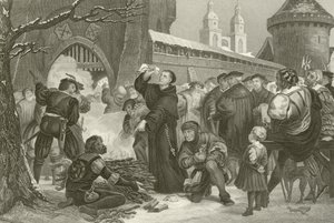 Martin Luther bränner påvens tjur av English School