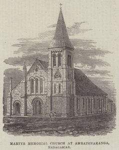 Martyr Memorial Church i Ambatonakanga, Madagaskar (gravyr) av English School