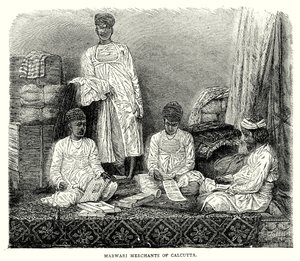 Marwari-handlare i Calcutta (gravyr) av English School