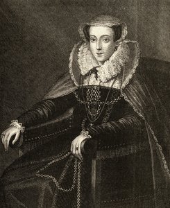 Mary Queen of Scots (1542-87) (gravyr) av English School