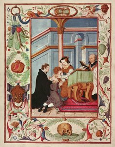 Mary Tudor rör vid en scrofulous pojke av English School