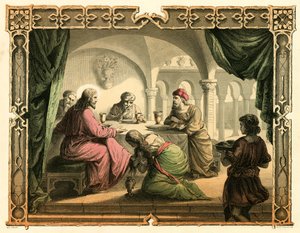 Maria smörjer Jesu fötter av English School