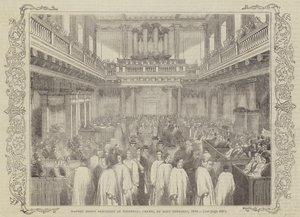 Maundy Money Procession vid Whitehall Chapel, på Stilla torsdagen 1844 av English School