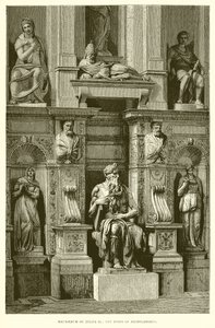 Julius II:s mausoleum; Moses av Michelangelo av English School