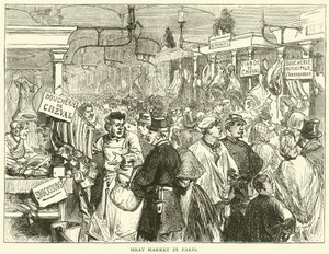 Köttmarknad i Paris, oktober 1870 av English School