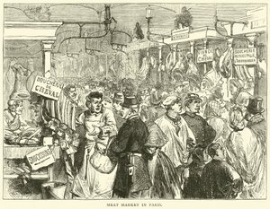 Fleischmarkt in Paris, Oktober 1870