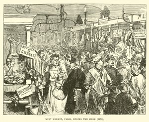 Köttmarknad, Paris, under belägringen, 1870 av English School