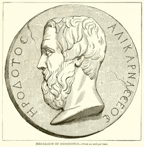 Medaljong av Herodotus av English School
