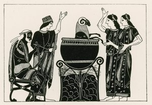 Medea kokar baggen (gravyr) av English School