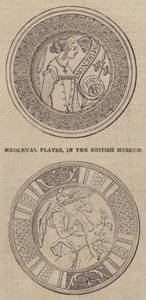Medeltida plattor, i British Museum (gravyr) av English School