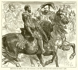 Möte mellan Henrik VIII och Frans I på gulddukens fält, 1520 av English School