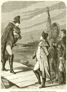 Möte mellan Nepoleon Buonaparte och kejsaren Alexander av Ryssland i Tilsit av English School