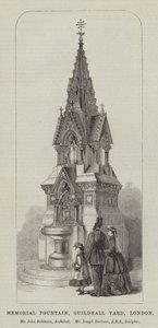 Memorial Fountain, Guildhall Yard, London, Mr John Robinson, arkitekt, Mr Joseph Durham, ARA, skulptör (gravyr) av English School